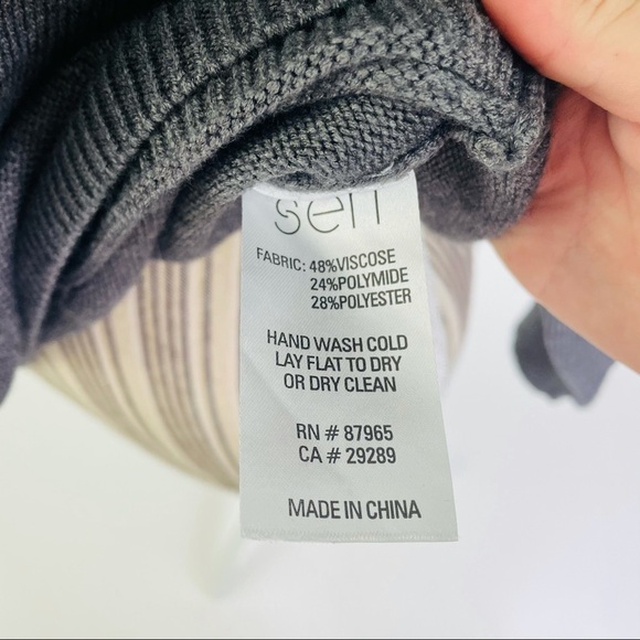 SEN Gwen Rip Design Gray Pullover Jumper Sweater - Picture 11 of 12